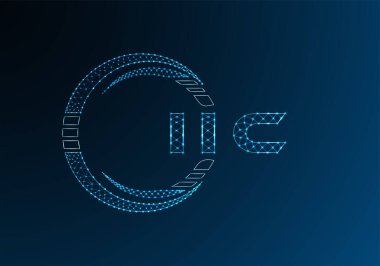 IIC düşük poli harfli logo vektör tasarımı. IIC düşük polyester logo tasarımı. Düşük polyester logo.