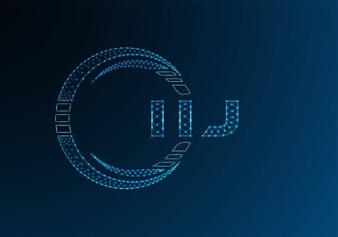 IIJ düşük poli harfli logo vektör tasarımı. LJ düşük polyester logo tasarımı. Düşük polyester logo.