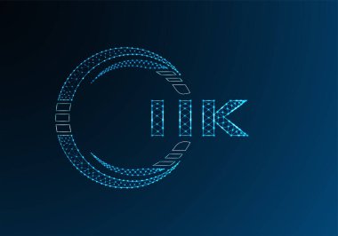 IIK düşük poli harfli logo vektör tasarımı. IIK düşük polyester logo tasarımı. Düşük polyester logo.