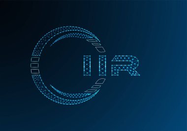 IIR düşük poli harfli logo vektör tasarımı. IIR düşük polyester logo tasarımı. Düşük polyester logo.