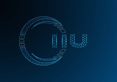 IIU düşük poli harfli logo vektör tasarımı. IIU düşük polyester logo tasarımı. Düşük polyester logo.