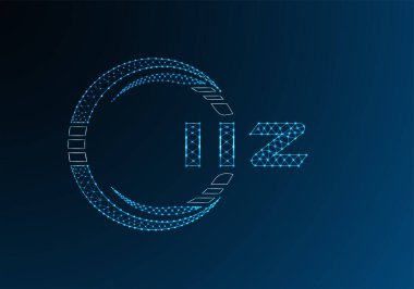 IIZ düşük poli harfli logo vektör tasarımı. IIZ düşük polyester logo tasarımı. Düşük polyester logo.