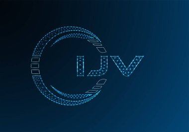 IJV düşük poli harfli logo vektör tasarımı. IJV düşük polyester logo tasarımı. Düşük polyester logo.