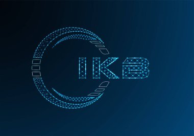 IKB düşük poli harfli logo vektör tasarımı. IKB düşük poli logo tasarımı. Düşük polyester logo.