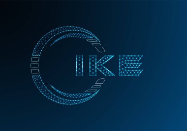 IKE düşük poli harfli logo vektör tasarımı. IKE düşük polyester logo tasarımı. Düşük polyester logo.