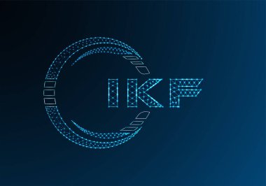 IKF düşük poli harfli logo vektör tasarımı. IKF düşük poli logo tasarımı. Düşük polyester logo.