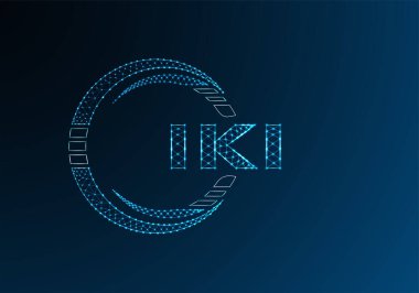 IKI düşük poli harfli logo vektör tasarımı. IKI düşük poli logo tasarımı. Düşük polyester logo.