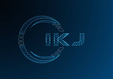 IKJ düşük poli harfli logo vektör tasarımı. IKJ düşük poli logo tasarımı. Düşük polyester logo.