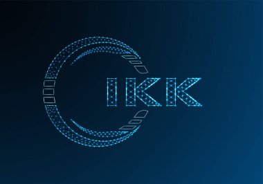 IKK düşük poli harfli logo vektör tasarımı. IKK düşük poli logo tasarımı. Düşük polyester logo.
