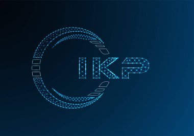 IKP düşük poli harfli logo vektör tasarımı. IKP düşük poli logo tasarımı. Düşük polyester logo.