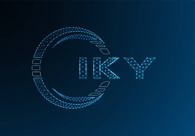 IKY düşük poli harfli logo vektör tasarımı. IKY düşük poli logo tasarımı. Düşük polyester logo.