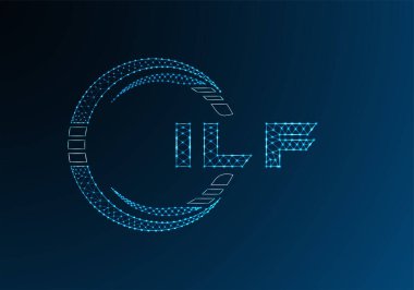 ILF düşük poli harfli logo vektör tasarımı. ILF düşük poli logo tasarımı. Düşük polyester logo.