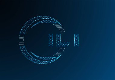 ILI düşük poli harfli logo vektör tasarımı. ILI düşük poli logo tasarımı. Düşük polyester logo.