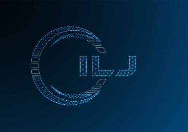 ILJ düşük poli harfli logo vektör tasarımı. ILJ düşük poli logo tasarımı. Düşük polyester logo.
