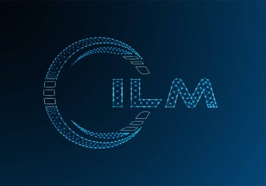 ILM düşük poli harfli logo vektör tasarımı. ILM düşük poli logo tasarımı. Düşük polyester logo.