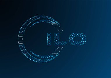 ILO düşük poli harfli logo vektör tasarımı. ILO düşük polyester logo tasarımı. Düşük polyester logo.