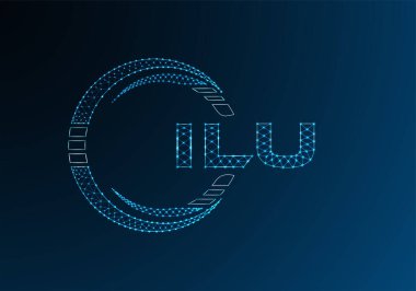 ILU düşük poli harfli logo vektör tasarımı. ILU düşük poli logo tasarımı. Düşük polyester logo.