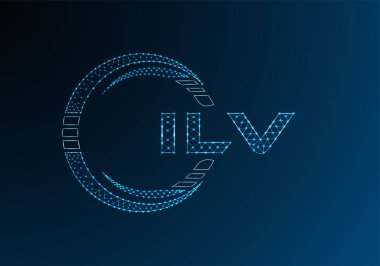 ILV düşük poli harfli logo vektör tasarımı. ILV düşük poli logo tasarımı. Düşük polyester logo.