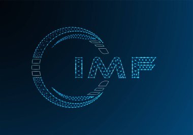 IMF düşük poli harfli logo vektör tasarımı. IMF düşük poli logo tasarımı. Düşük polyester logo.