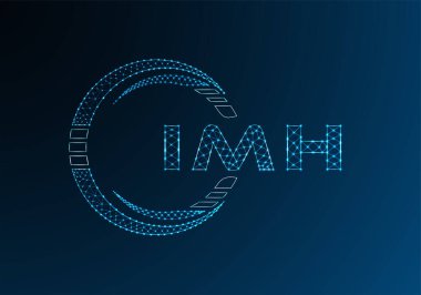 IMH düşük poli harfli logo vektör tasarımı. IMH düşük poli logo tasarımı. Düşük polyester logo.