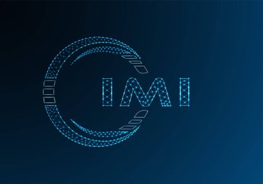 IMI düşük poli harfli logo vektör tasarımı. IMI düşük poli logo tasarımı. Düşük polyester logo.