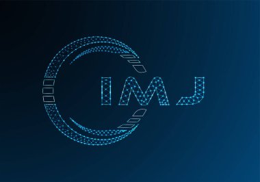 IMJ düşük poli harfli logo vektör tasarımı. IMJ düşük poli logo tasarımı. Düşük polyester logo.