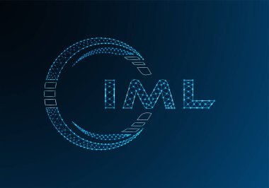 IML düşük poli harfli logo vektör tasarımı. IML düşük poli logo tasarımı. Düşük polyester logo.