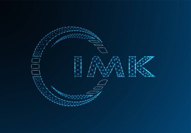 IMK düşük poli harfli logo vektör tasarımı. IMK düşük poli logo tasarımı. Düşük polyester logo.
