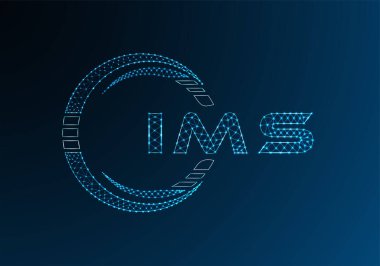 IMS düşük poli harfli logo vektör tasarımı. IMS düşük poli logo tasarımı. Düşük polyester logo.