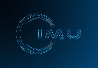 IMU düşük poli harfli logo vektör tasarımı. IMU düşük polyester logo tasarımı. Düşük polyester logo.