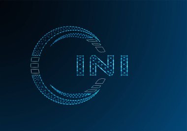 INI düşük poli harfli logo vektör tasarımı. INI düşük polyester logo tasarımı. Düşük polyester logo.