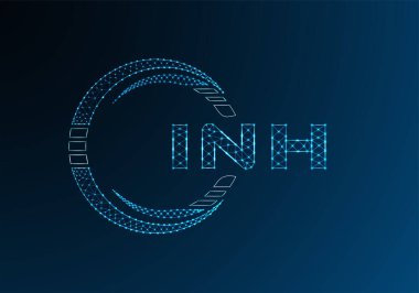 INH düşük poli harfli logo vektör tasarımı. INH düşük poli logo tasarımı. Düşük polyester logo.