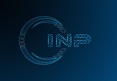 INP düşük poli harfli logo vektör tasarımı. INP düşük polyester logo tasarımı. Düşük polyester logo.