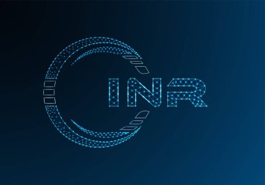 INR düşük poli harfli logo vektör tasarımı. INR düşük poli logo tasarımı. Düşük polyester logo.