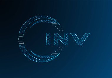 INV düşük poli harfli logo vektör tasarımı. INV düşük polyester logo tasarımı. Düşük polyester logo.