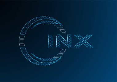 INX düşük poli harfli logo vektör tasarımı. INX düşük poli logo tasarımı. Düşük polyester logo.