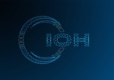 IOH düşük poli harfli logo vektör tasarımı. IOH düşük polyester logo tasarımı. Düşük polyester logo.