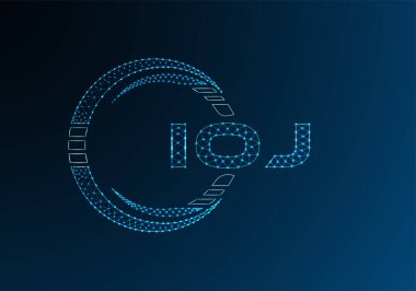 IOJ düşük poli harfli logo vektör tasarımı. IOJ düşük polyester logo tasarımı. Düşük polyester logo.