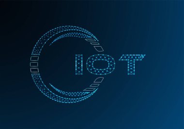 IOT düşük poli harfli logo vektör tasarımı. IOT düşük polyester logo tasarımı. Düşük polyester logo.