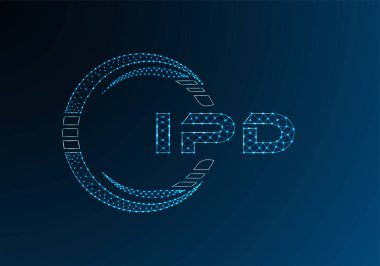 IPD düşük poli harfli logo vektör tasarımı. IPD düşük polyester logo tasarımı. Düşük polyester logo.