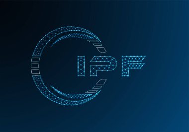 IPF düşük poli harfli logo vektör tasarımı. IPF düşük polyester logo tasarımı. Düşük polyester logo.