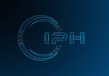 IPH düşük poli harfli logo vektör tasarımı. IPH düşük polyester logo tasarımı. Düşük polyester logo.