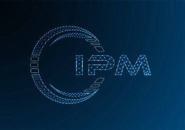 IPM düşük poli harfli logo vektör tasarımı. IPM düşük polyester logo tasarımı. Düşük polyester logo.