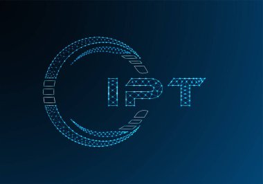 IPT düşük poli harfli logo vektör tasarımı. IPT düşük polyester logo tasarımı. Düşük polyester logo.