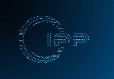 IPP düşük poli harfli logo vektör tasarımı. IPP düşük poli logo tasarımı. Düşük polyester logo.