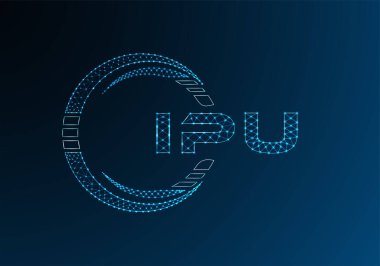 IPU düşük poli harfli logo vektör tasarımı. IPU düşük polyester logo tasarımı. Düşük polyester logo.