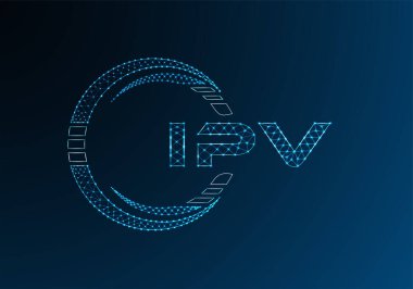 IPV düşük poli harfli logo vektör tasarımı. IPV düşük polyester logo tasarımı. Düşük polyester logo.