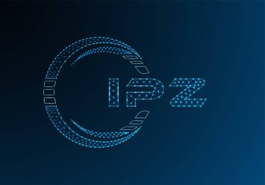 IPZ düşük poli harfli logo vektör tasarımı. IPZ düşük polyester logo tasarımı. Düşük polyester logo.