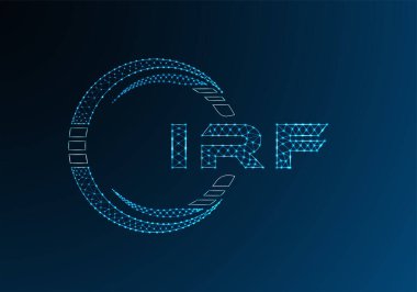 IRF düşük poli harfli logo vektör tasarımı. IRF düşük polyester logo tasarımı. Düşük polyester logo.