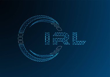 IRL düşük poli harfli logo vektör tasarımı. IRL düşük polyester logo tasarımı. Düşük polyester logo.